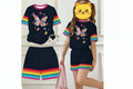 Girls T-SHIRT Butterfly Graphic + Short Rainbow