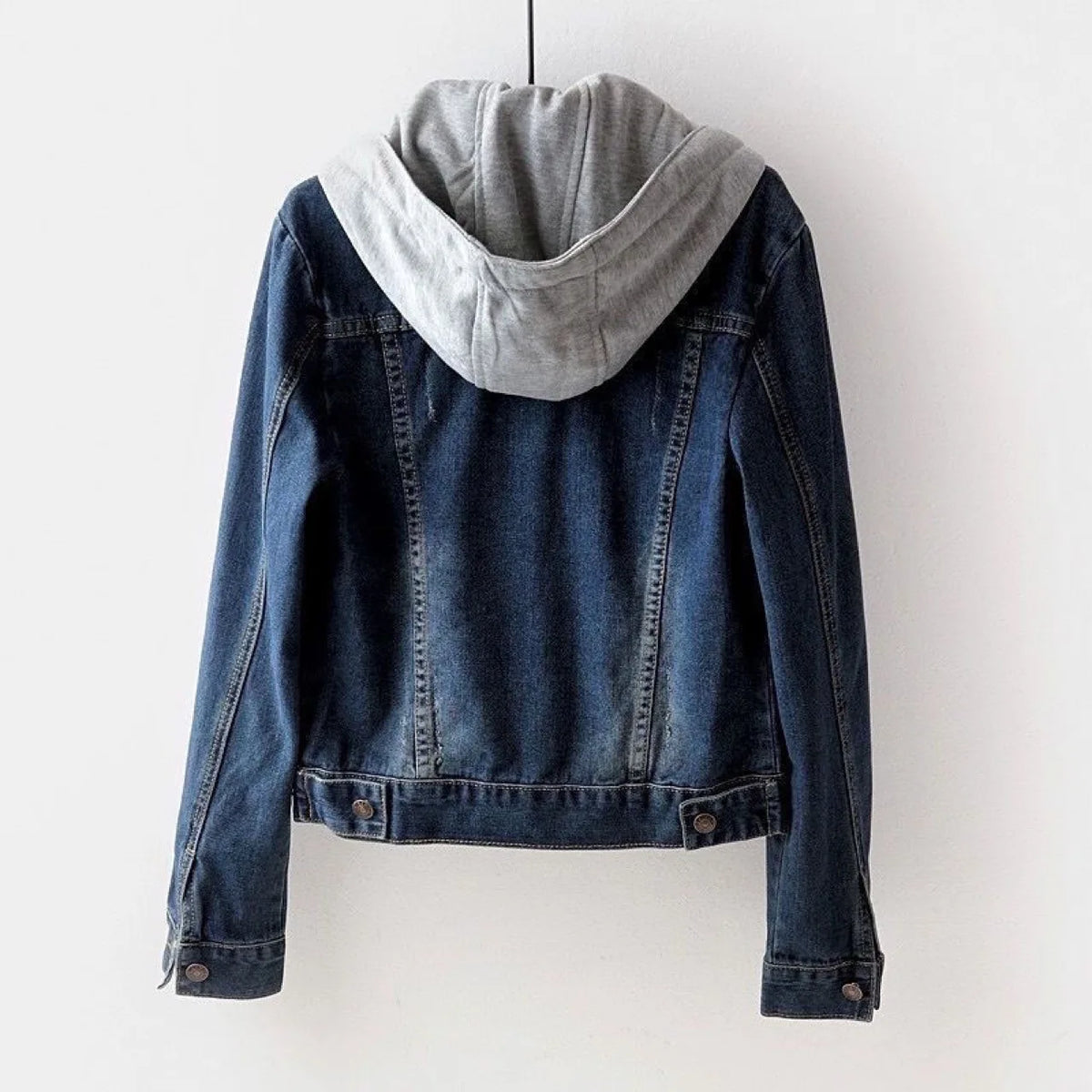 Denim Short Jacket for Women Short Autumn Winter Long-sleeved Slim Hooded Versatile