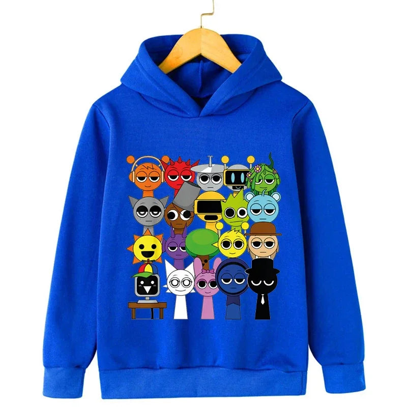 New Sprunki Cartoon Kids Hoodie Game Incredibox Sweatshirts Boys