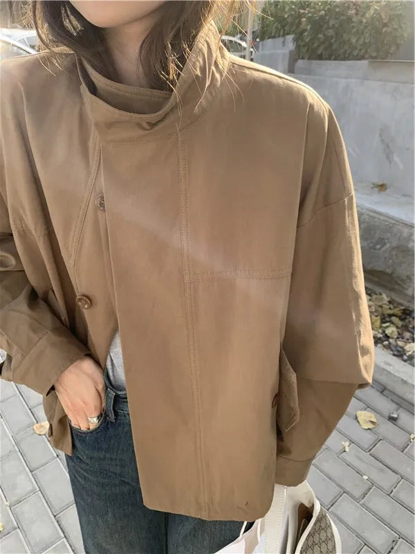Woman Casual Loose Lazy Chic Long Sleeve Cotton Blends