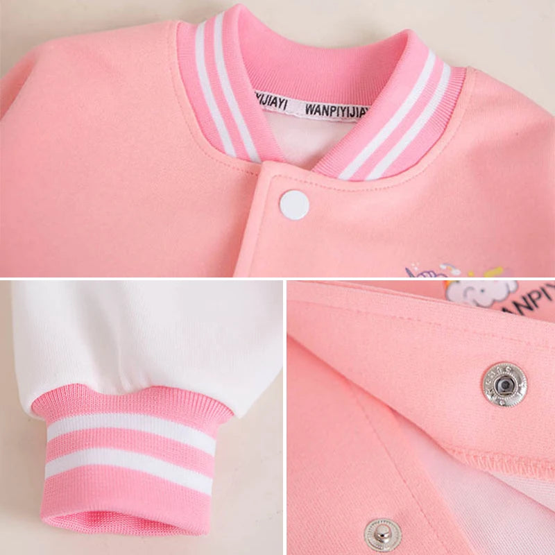 Girls Cartoon Unicorn Jackets For 3-12 Years Teens Clothes For Teenage Girls Sports Outerwear