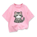 T Shirts Cute Cat Graphic Girls Casual