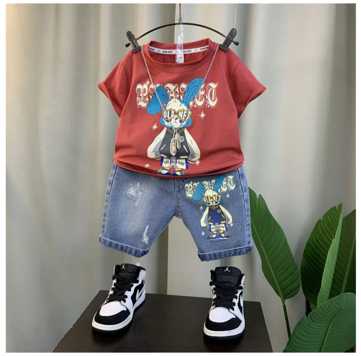 T-Shirts Denim Shorts 2 Pieces