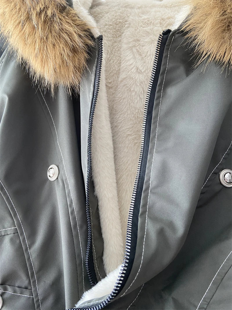 Hooded Parkas Thicken Padded Jackets Casual Zipper Gothic Women