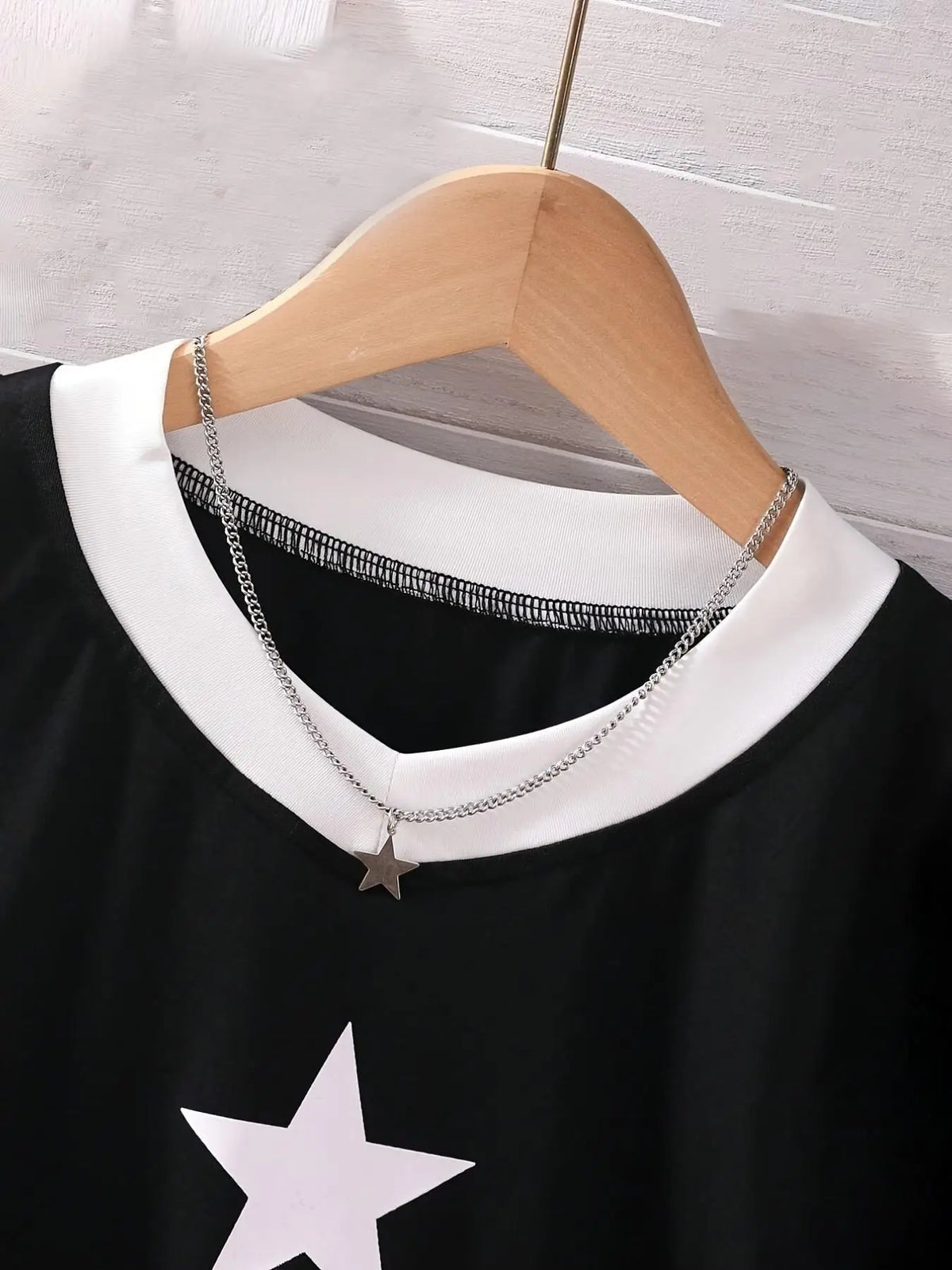 2-Piece Casual Outfit: Teen Girls' Digital Print Long Sleeve Top + Black Pants