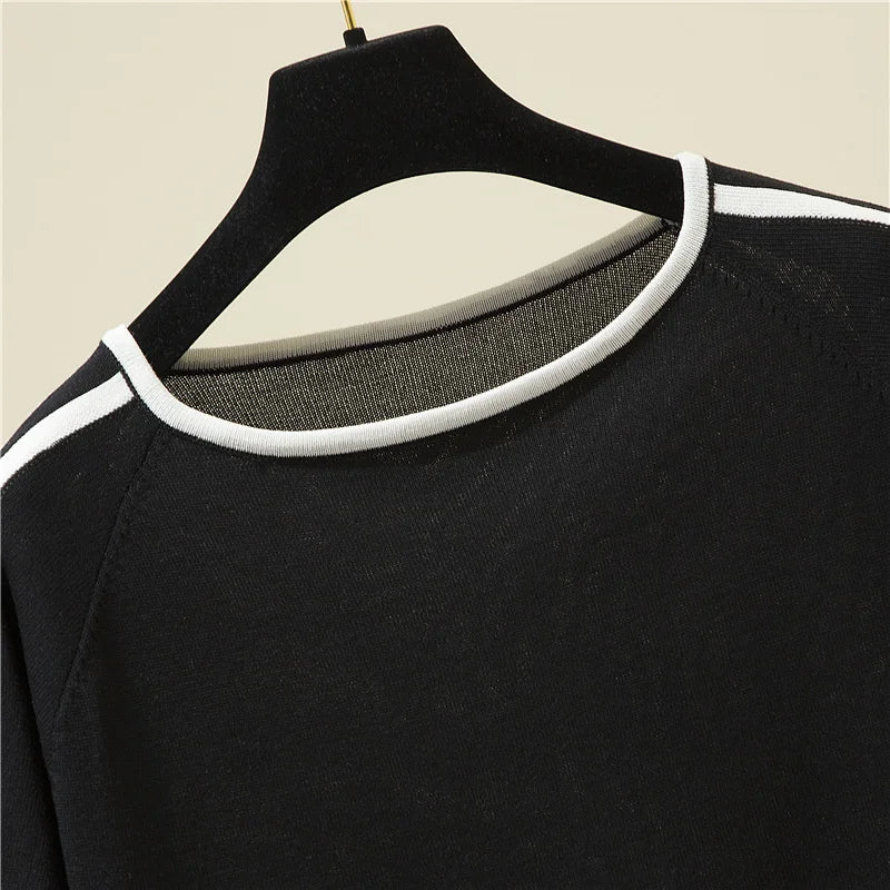 Elegant Woman Clothes Striped Fashion Tee Shirt Femme