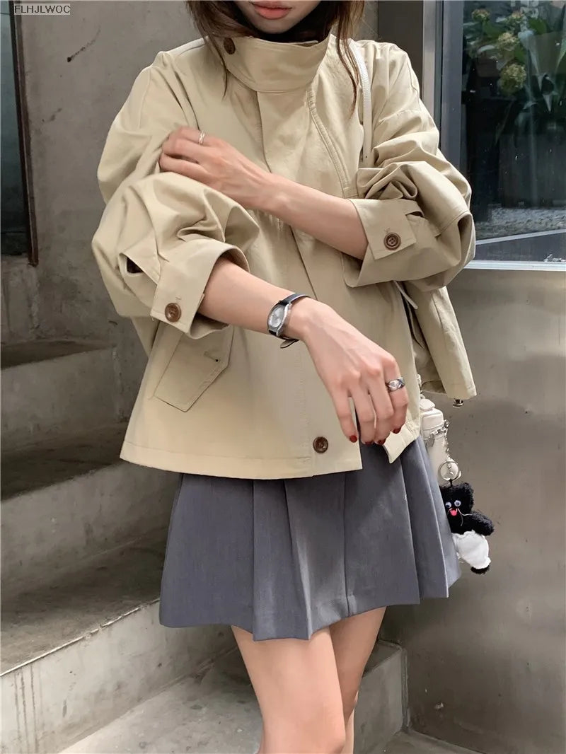 Woman Casual Loose Lazy Chic Long Sleeve Cotton Blends