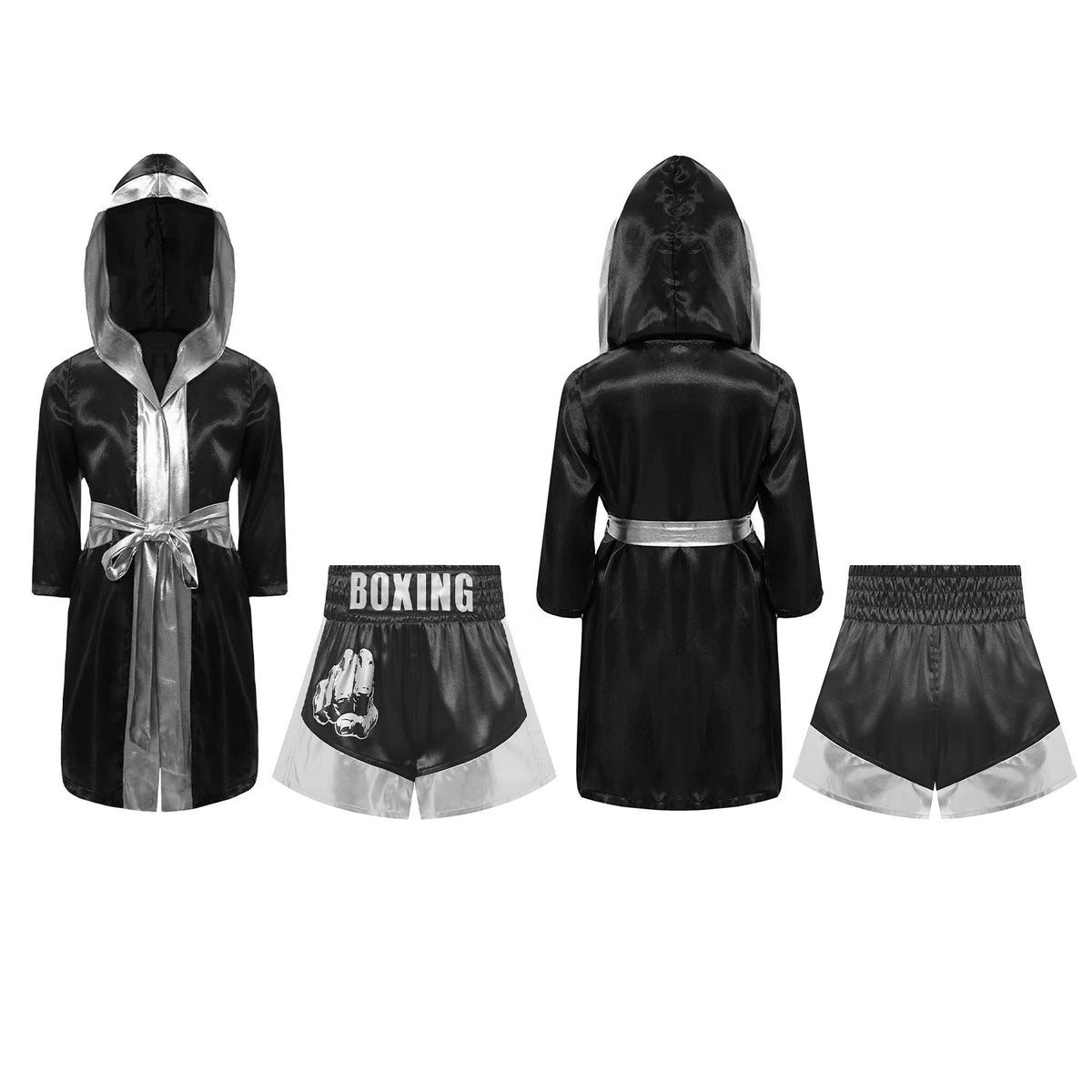 Kids Boys Boxing Costume Halloween Boxers Cosplay Costume 2 Piece Boxing Robe And Muay Thai