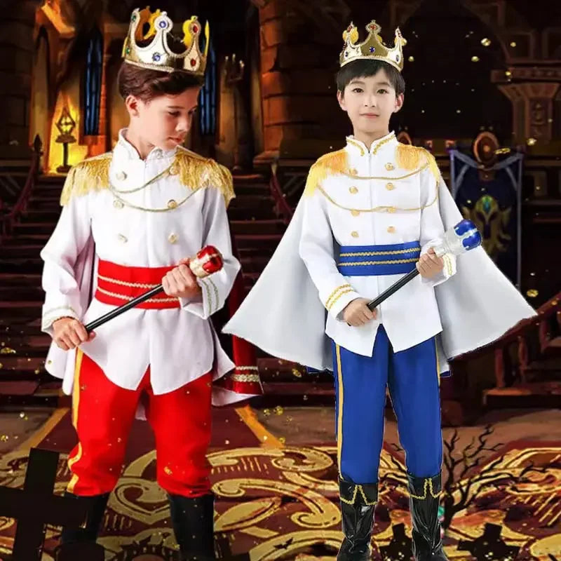 7 Pieces Boys King Carnival Costume Medieval