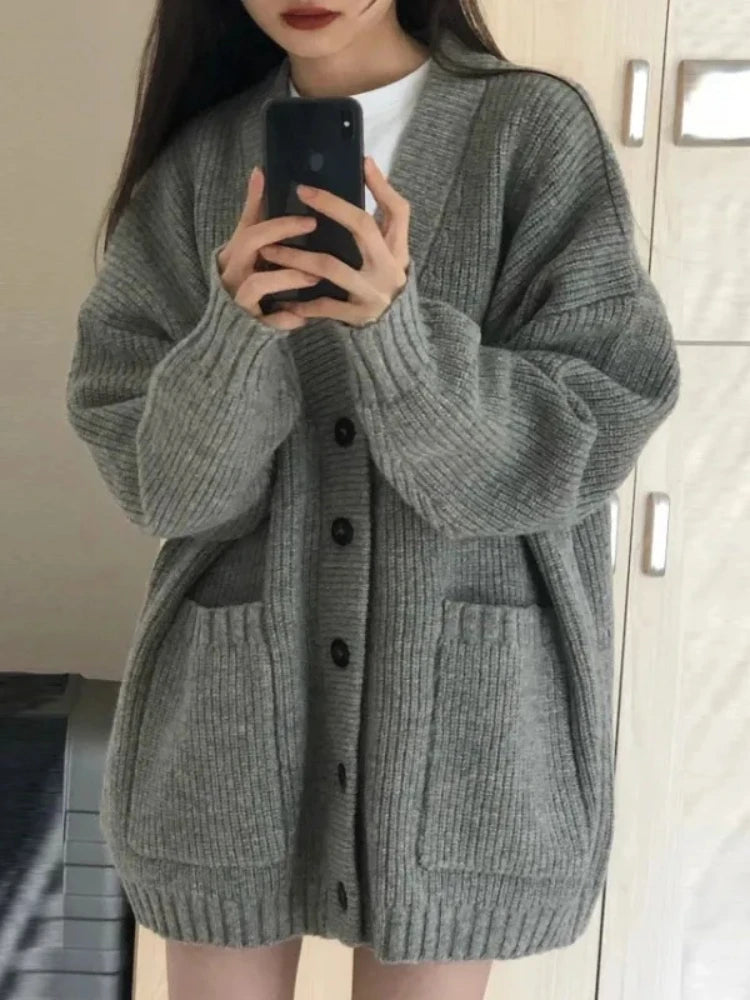 Autumn Winter Women Cardigan Sweater Coats Fashion Female