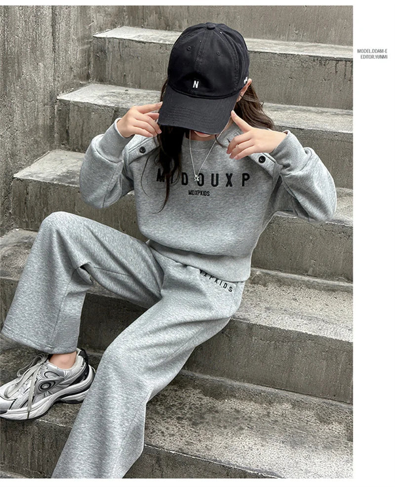 Autumn Spring Children Clothes Suits Kids Long Sleeve Sweatshirt+Loose Pant 2Pcs