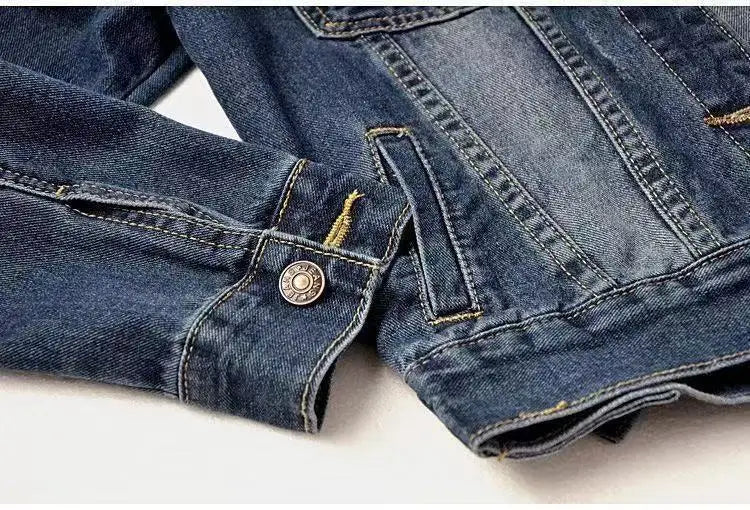 Denim Short Jacket for Women Short Autumn Winter Long-sleeved Slim Hooded Versatile
