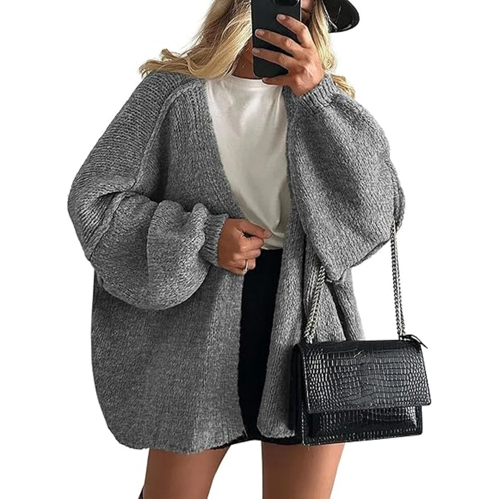 Women's Autumn Winter Knitted Cardigan Sweater Women Jacket Casual Stylish Solid Color Long Sleeve Jackets