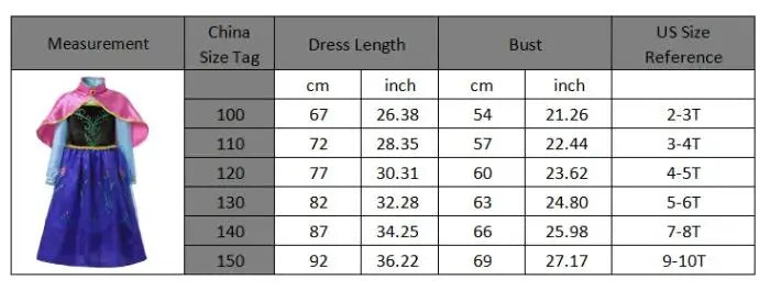 Children Costume Girl Dress Halloween Princess Cosplay