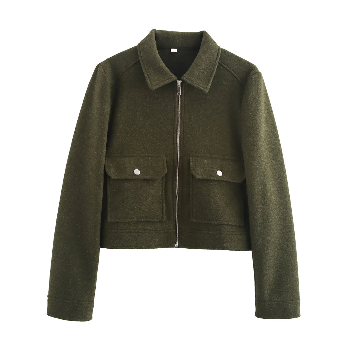 Women's Zipper Jacket Coat New Winter Long Sleeve Pocket Outerwear Coat Short Street Elegant Women's Jacket