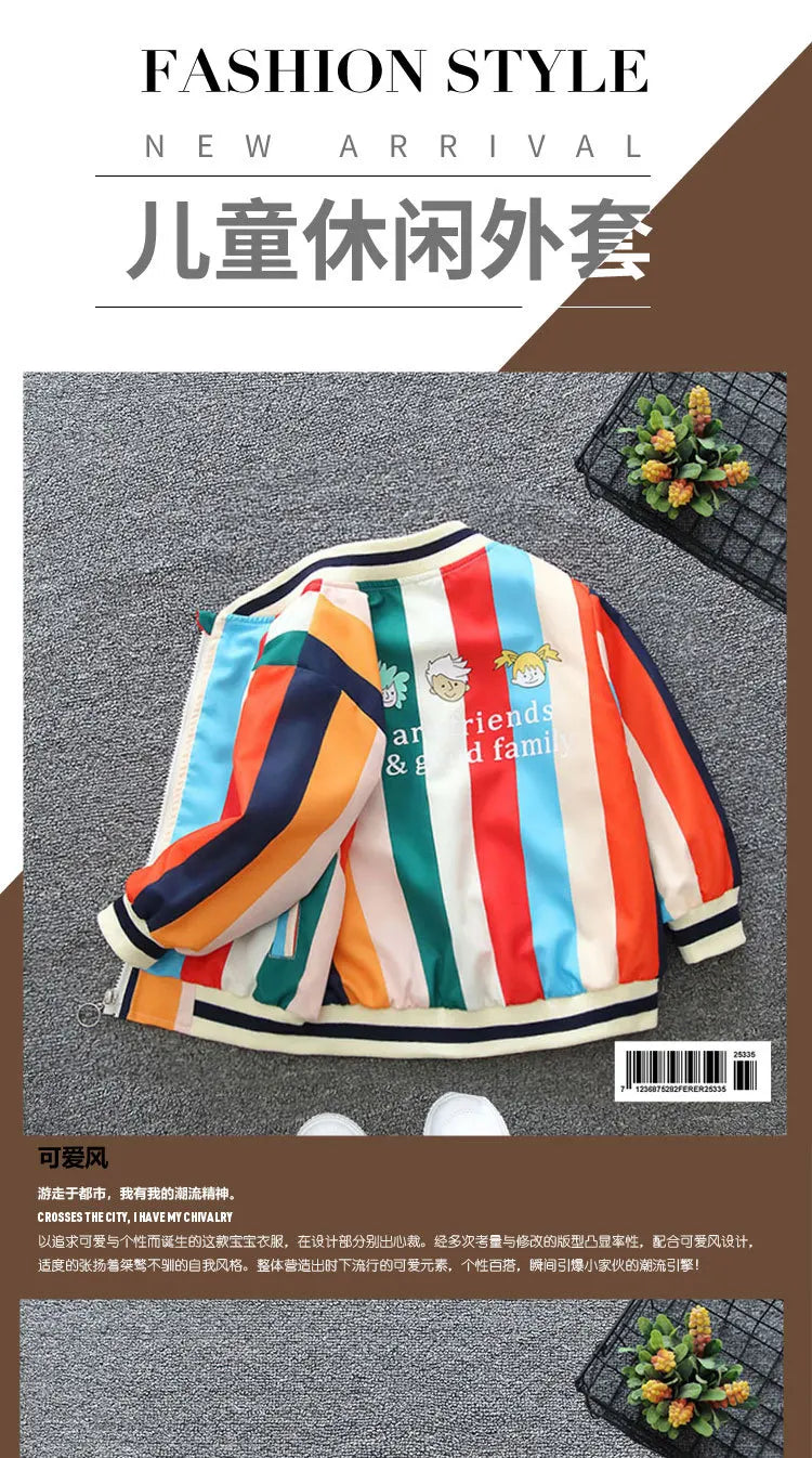 Boys Jackets Spring 2025 Autumn Outerwear for Kids Children Casual Cardigan Toddler Trench Coats Baby Outfits Clothes