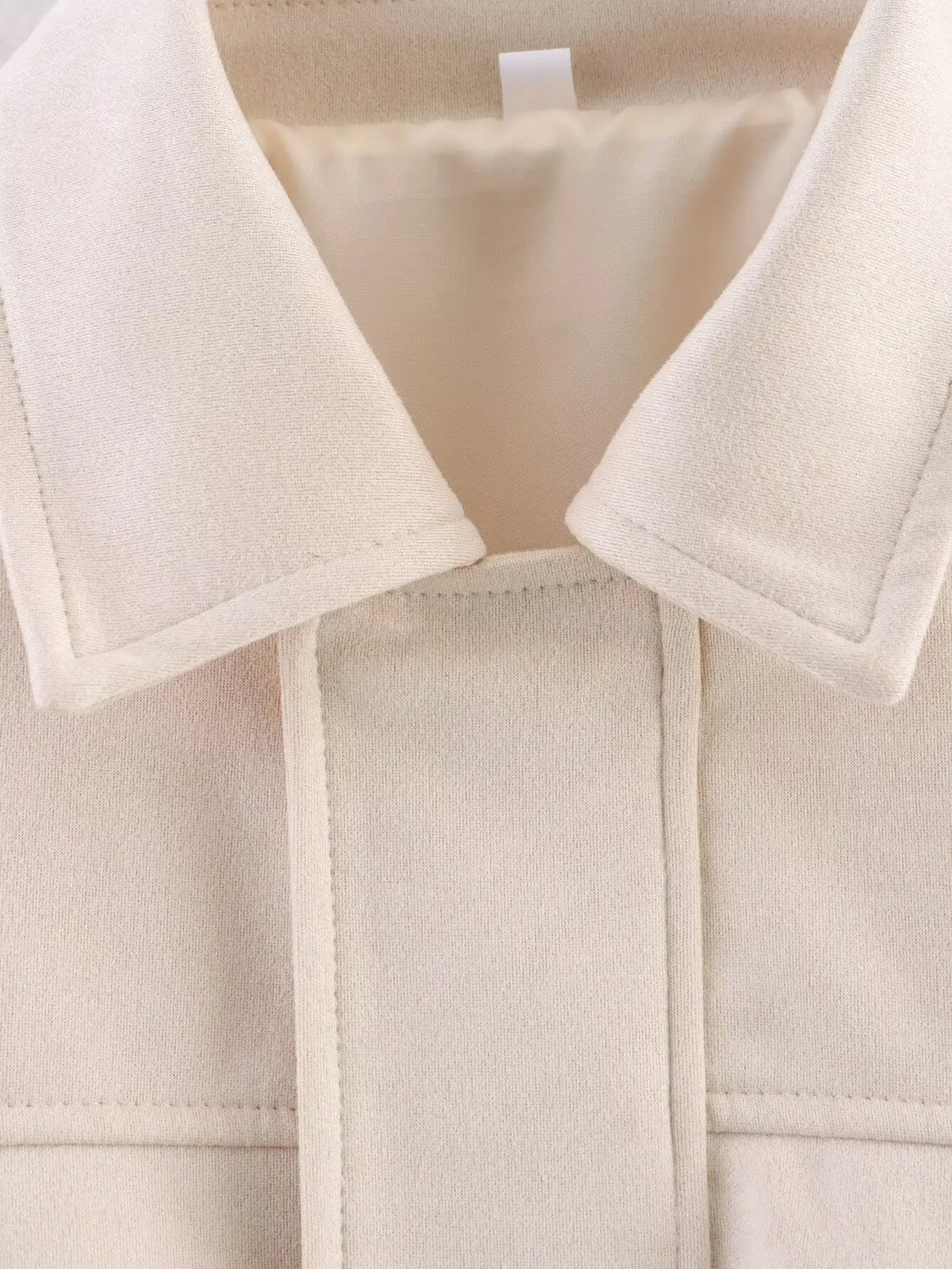 Women Suede Textured Jacket Long Sleeve Lapel Collar Loose Coats Casual Female Outerwear Chic Tops
