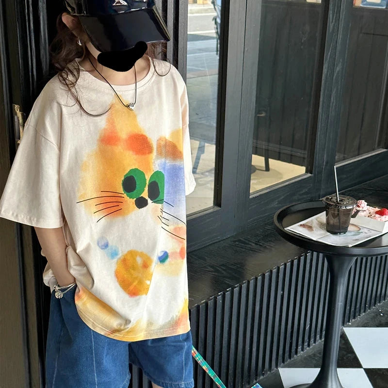 Girls' short sleeve T-shirt summer