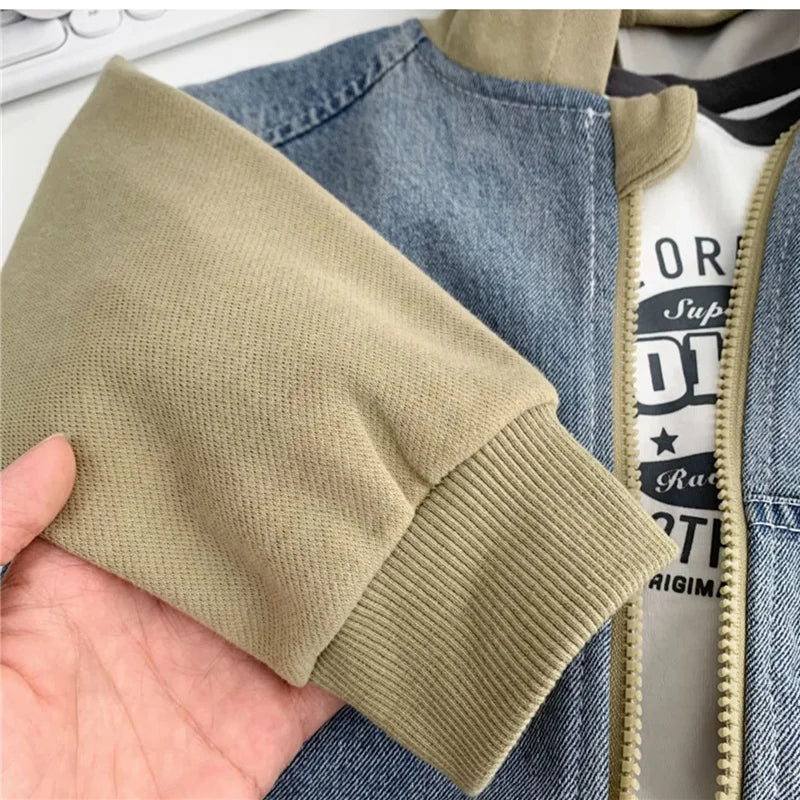 Boys Jeans Jackets Children Clothes Kids Casual Zipper