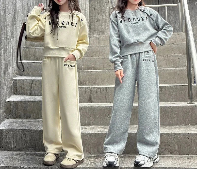 Autumn Spring Children Clothes Suits Kids Long Sleeve Sweatshirt+Loose Pant 2Pcs