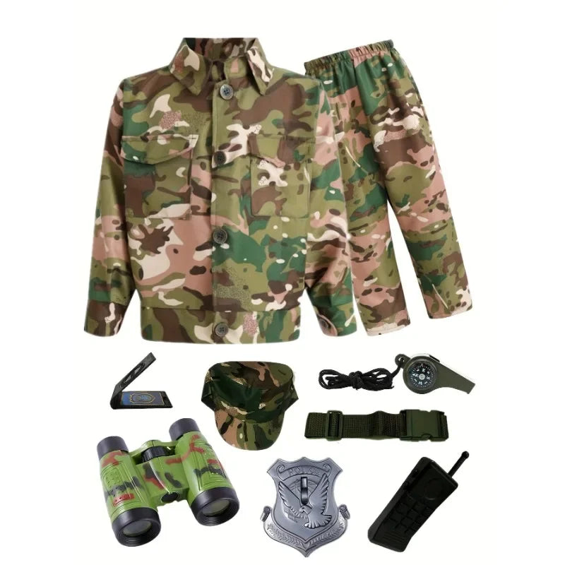 Boys Camouflage Army Soldier Dress Up Costume for Party