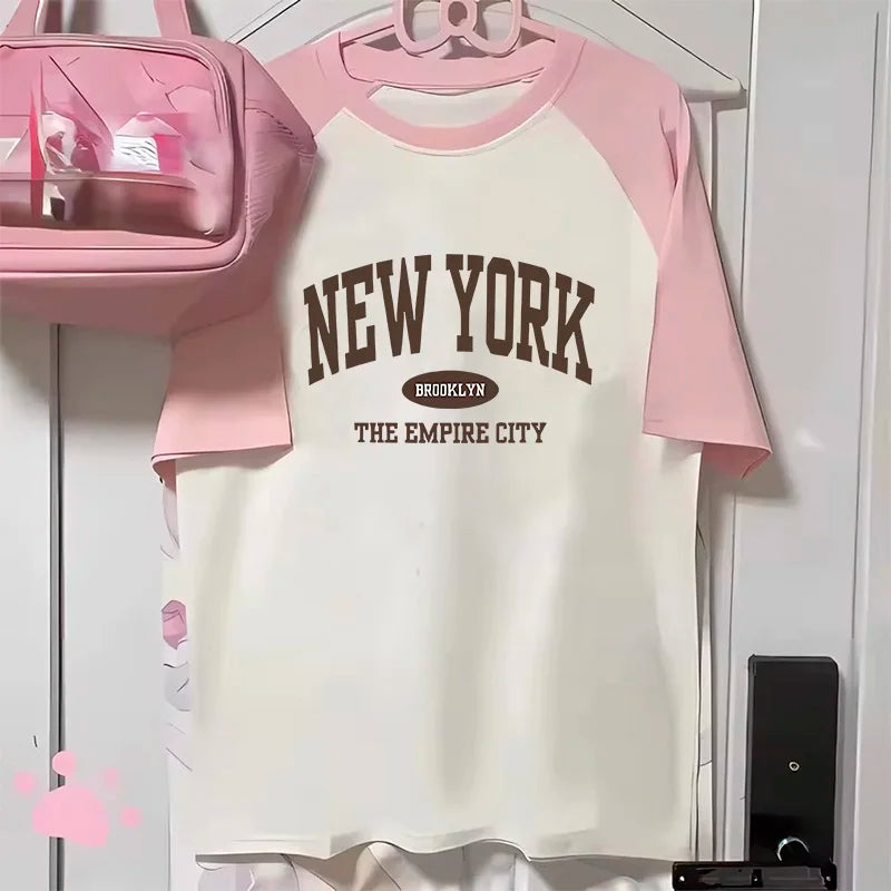 Fashion Brooklyn New York Streetwear T-shirts Women Girl 90s
