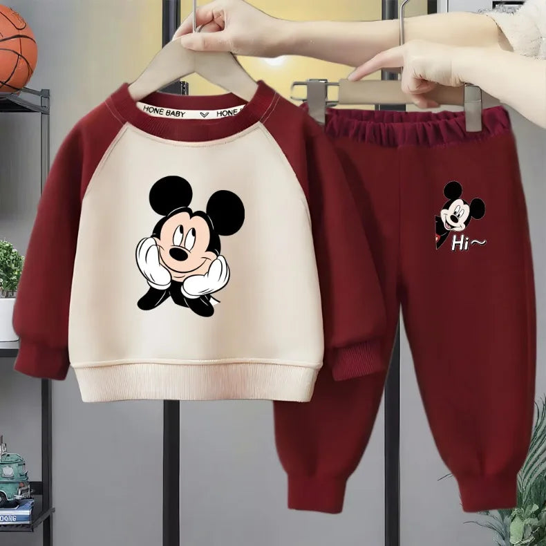2 PCS Boys O Neck Spliced Long Sleeve Hoodies