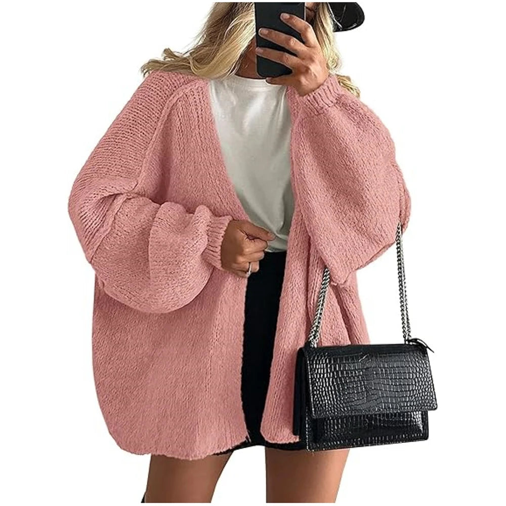 Women's Autumn Winter Knitted Cardigan Sweater Women Jacket Casual Stylish Solid Color Long Sleeve Jackets