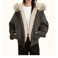Hooded Parkas Thicken Padded Jackets Casual Zipper Gothic Women