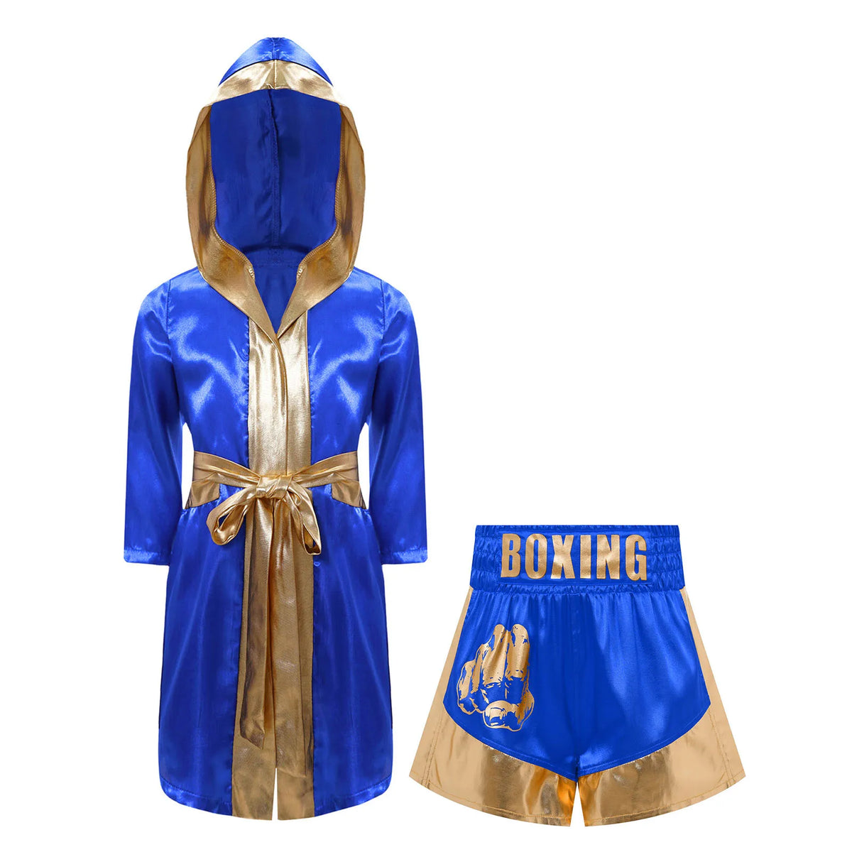 Kids Boys Boxing Costume Halloween Boxers Cosplay Costume 2 Piece Boxing Robe And Muay Thai