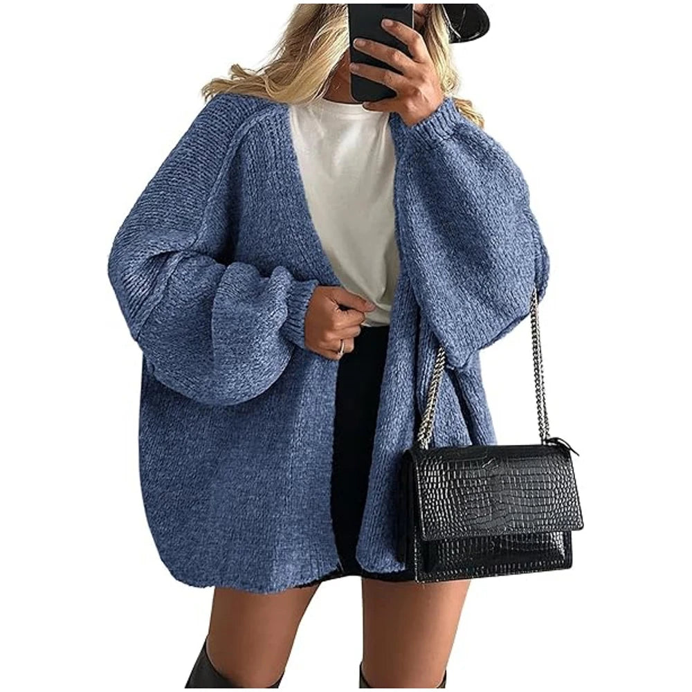Women's Autumn Winter Knitted Cardigan Sweater Women Jacket Casual Stylish Solid Color Long Sleeve Jackets