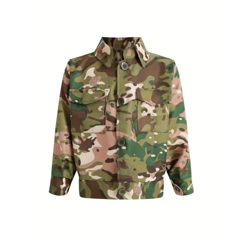 Boys Camouflage Army Soldier Dress Up Costume for Party