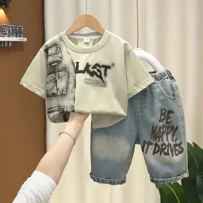 T-Shirts Denim Shorts 2 Pieces