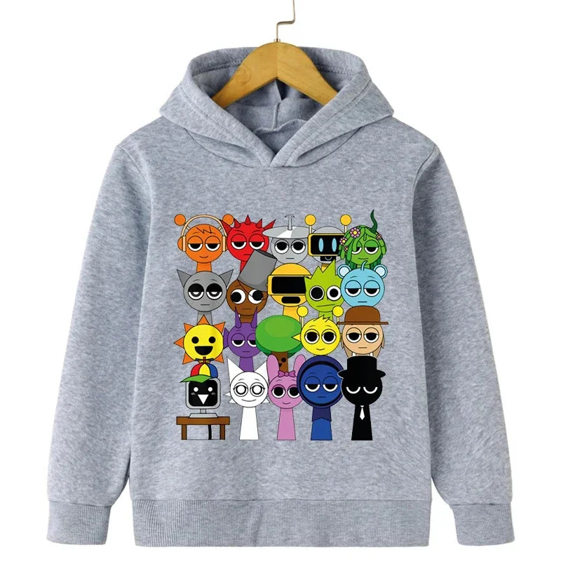 New Sprunki Cartoon Kids Hoodie Game Incredibox Sweatshirts Boys