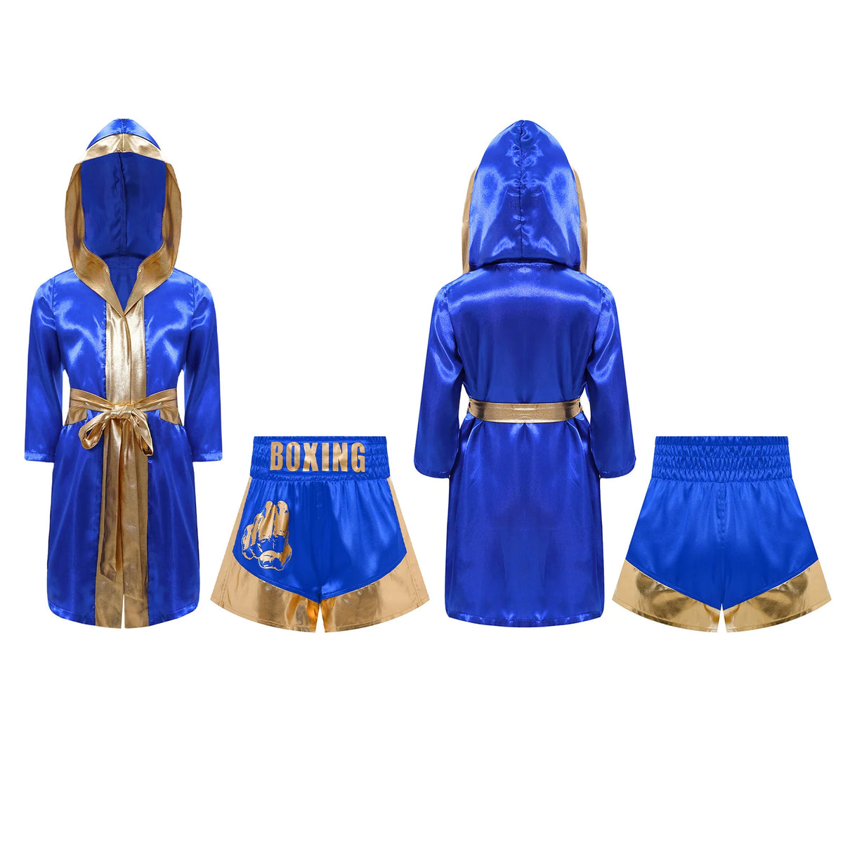 Kids Boys Boxing Costume Halloween Boxers Cosplay Costume 2 Piece Boxing Robe And Muay Thai