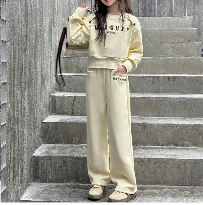 Autumn Spring Children Clothes Suits Kids Long Sleeve Sweatshirt+Loose Pant 2Pcs