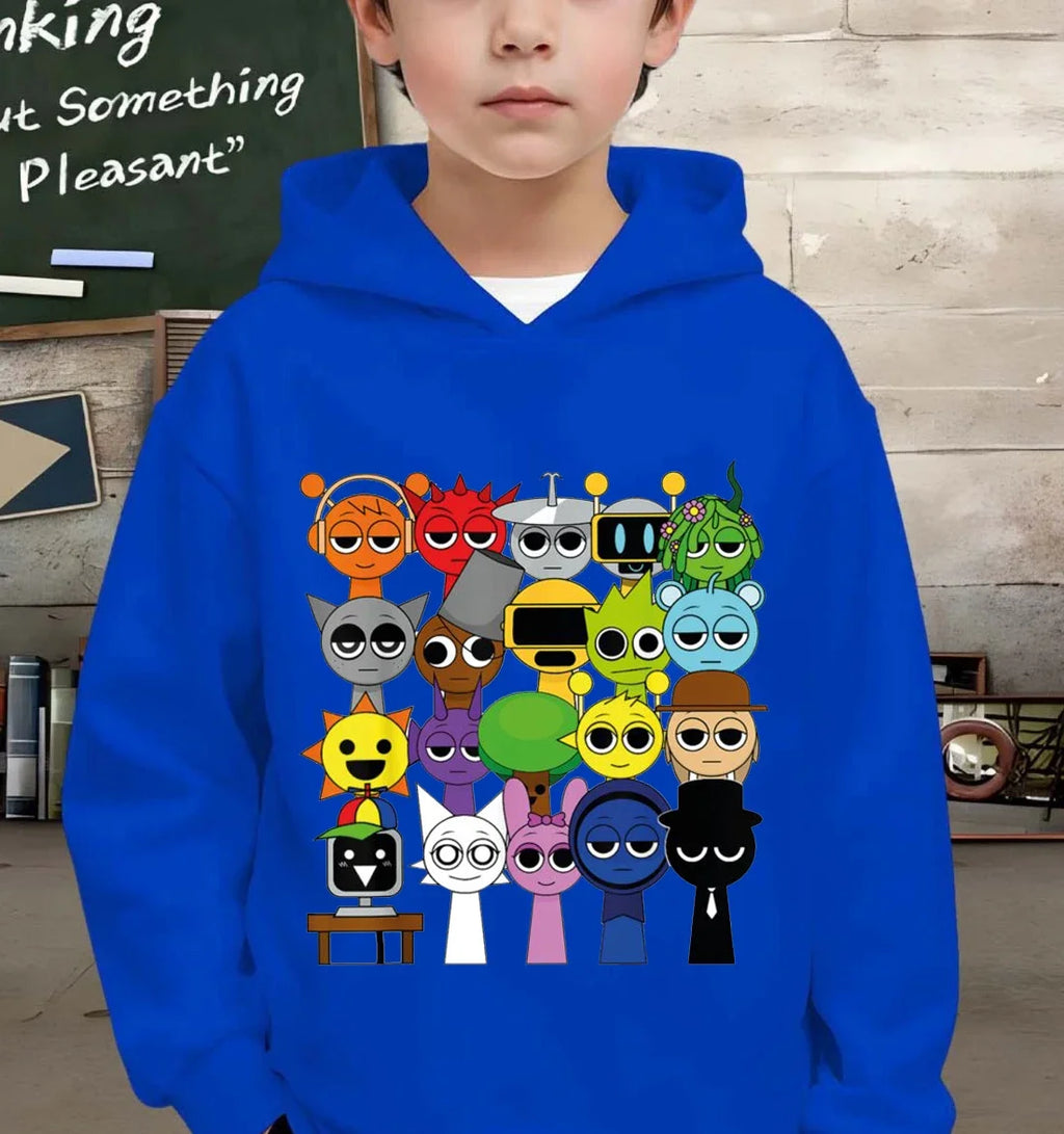 New Sprunki Cartoon Kids Hoodie Game Incredibox Sweatshirts Boys