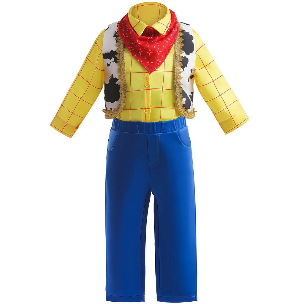 Kids Boys Cowboys Shirt+Vest+Pants Woody Cosplay Costume