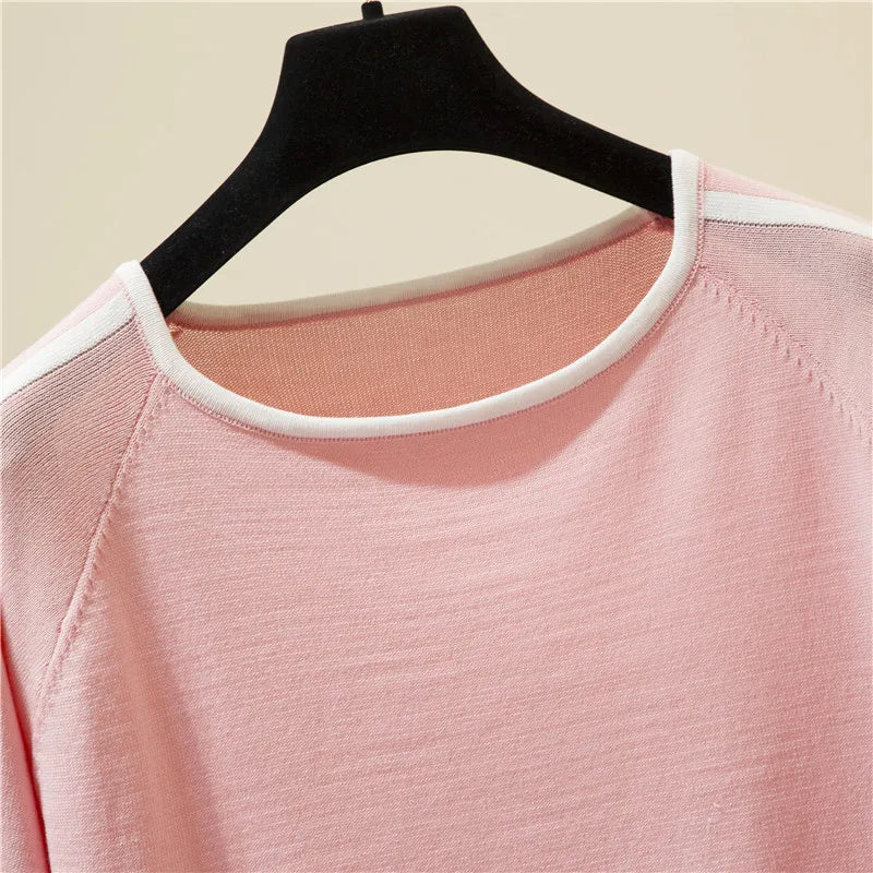 Elegant Woman Clothes Striped Fashion Tee Shirt Femme