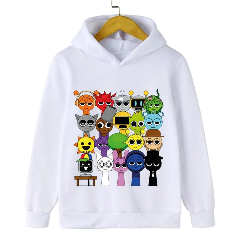 New Sprunki Cartoon Kids Hoodie Game Incredibox Sweatshirts Boys
