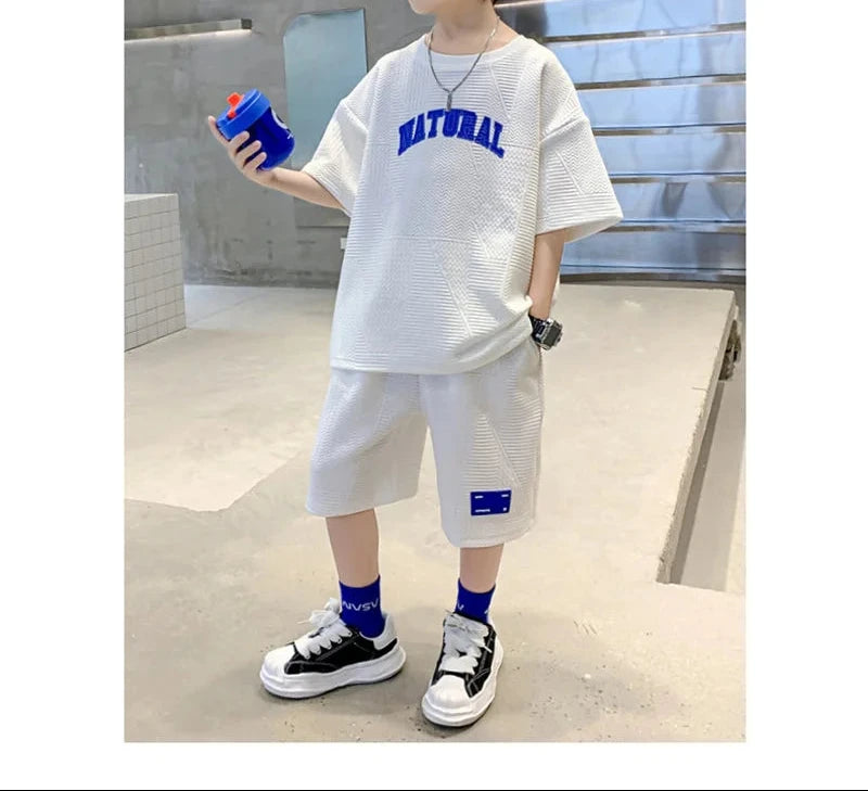 Boys T-shirt + Loose Shorts 2Pcs Kids Sportswear