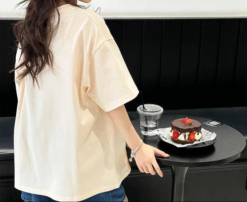 Girls' short sleeve T-shirt summer