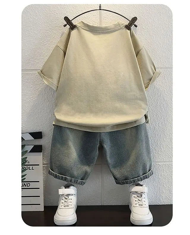 T-Shirts Denim Shorts 2 Pieces