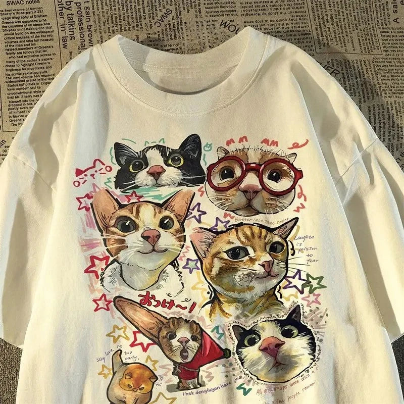 American Retro T-shirt Women's Summer Loose Top