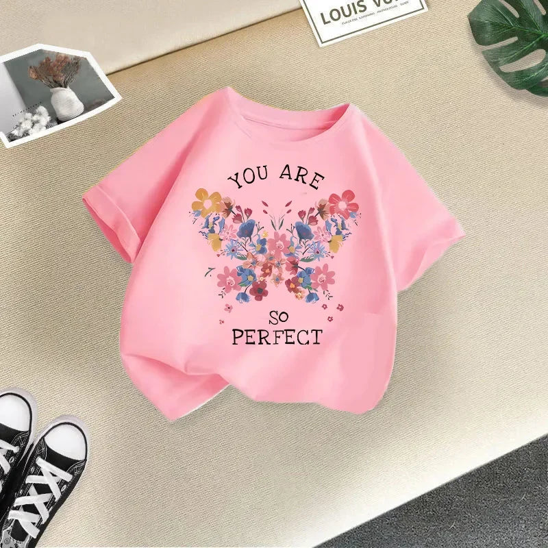 Girls Short Sleeve T-shirt Summer New Children's Top Loose Fashion