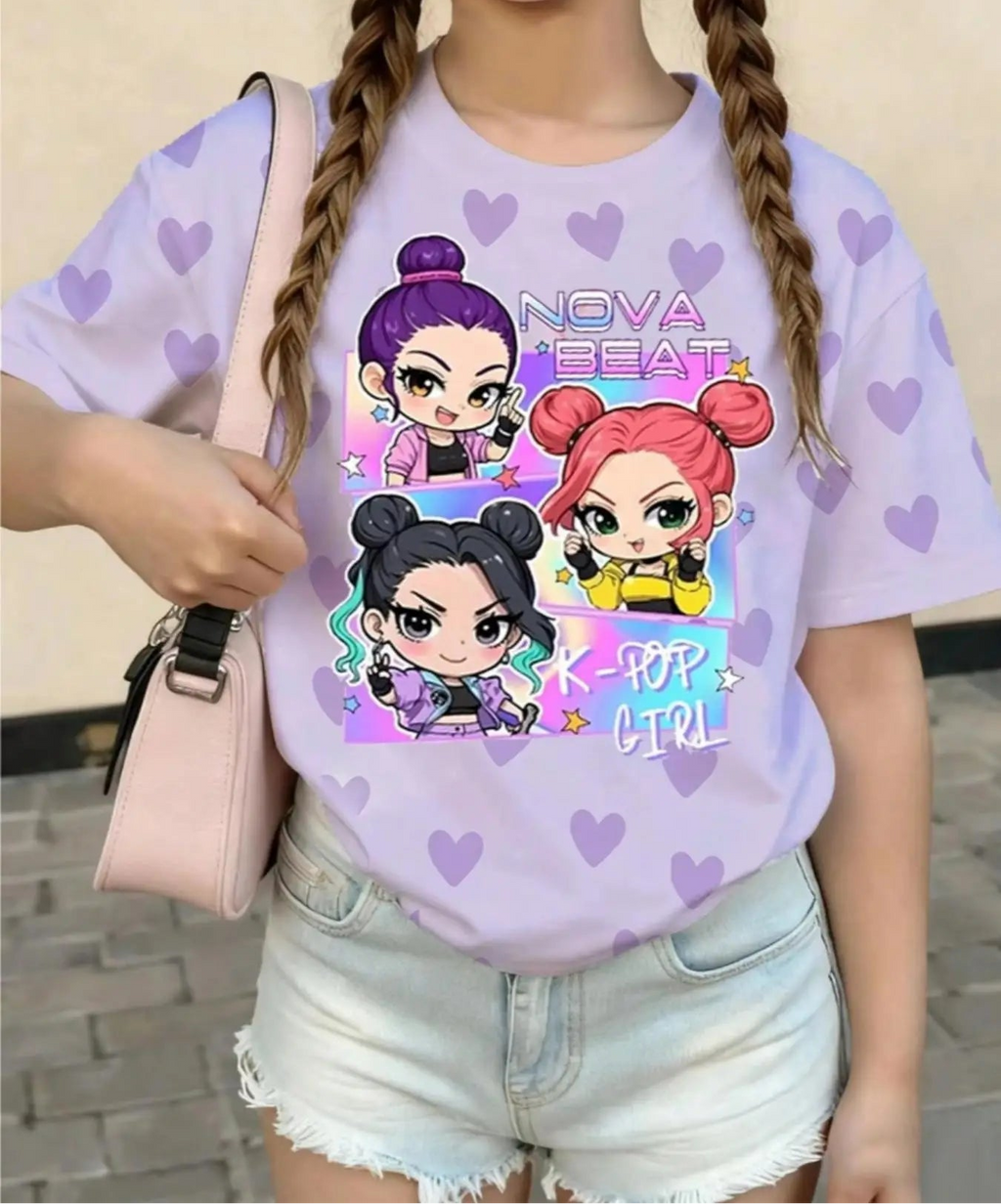 Girls K-Pop Graphic T-Shirt