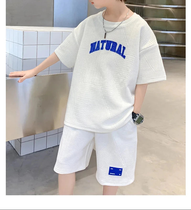 Boys T-shirt + Loose Shorts 2Pcs Kids Sportswear