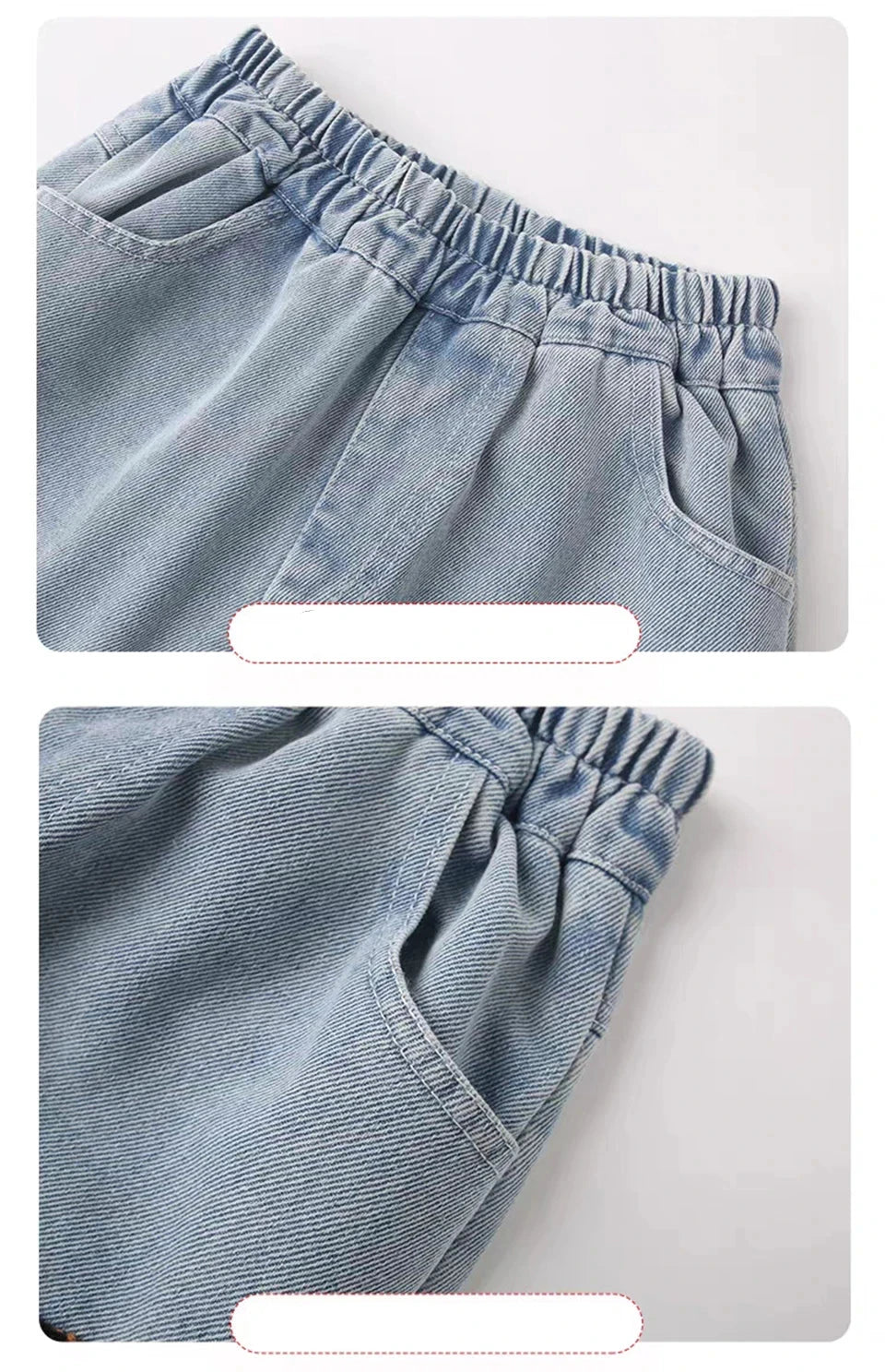 Girls Cat Embroidery Jeans