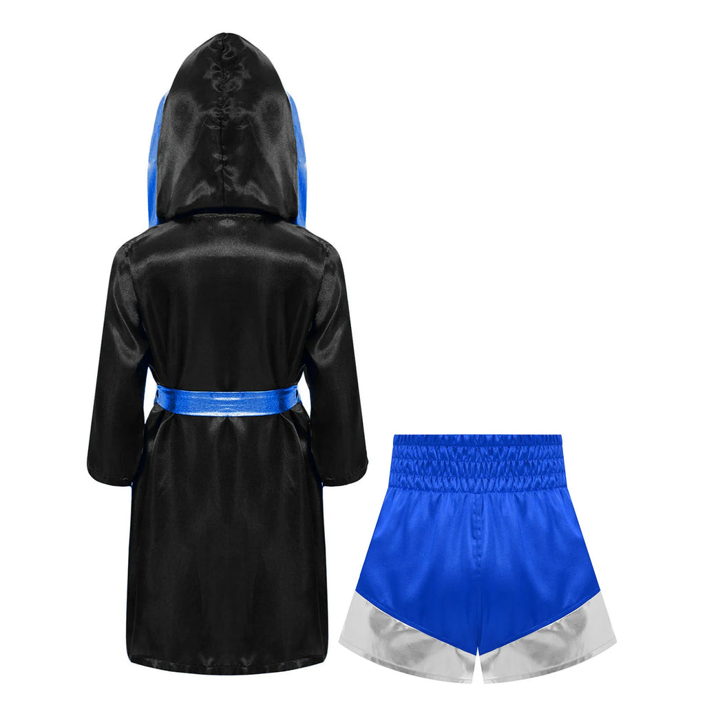 Kids Boys Boxing Costume Halloween Boxers Cosplay Costume 2 Piece Boxing Robe And Muay Thai