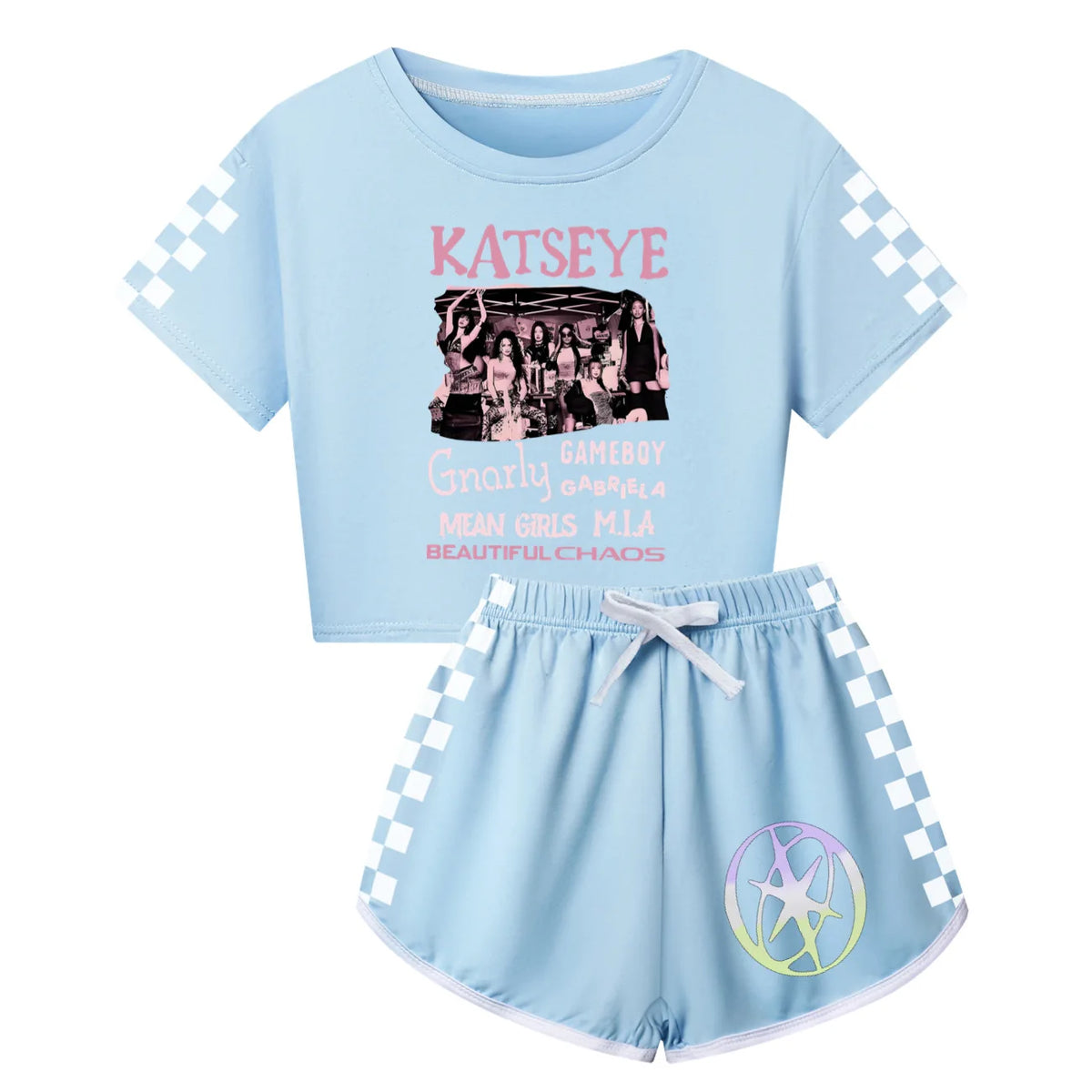 Girls T Shirt Katseye Beautiful Chaos T-shirt And Shorts Clothes